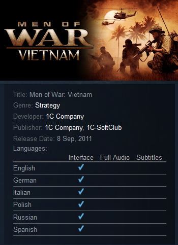 Men of War: Vietnam Steam - Click Image to Close